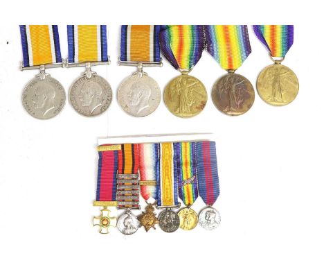 A British War Medal and Victory Medal, awarded to 2233 DFDR. SADAR-UD-DIN, 9 HORSE.; two British War Medals, to 742 SARWAN HA
