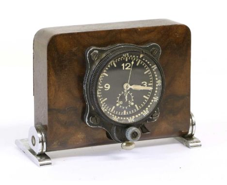 A Second World War German J30 BZ Borduhr Luftwaffe Aircraft Cockpit Chronometer by Junghens, with 4.3cm circular black dial a