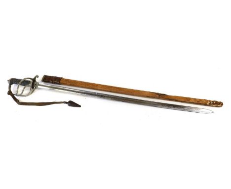 A British 1821 Pattern Artillery Officer's Sword to the 1st Newcastle Volunteer Artillery, the 83.5cm single edge fullered bl