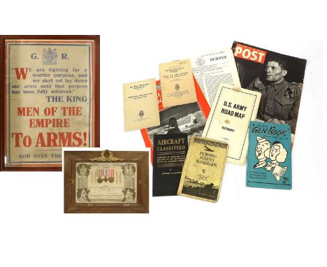 A Framed Display of Three First World War French Medals, comprising Inter-allied Victory Medal, Combatant's Cross and Commemo