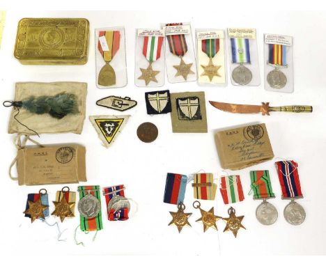 A Second World War Group of Five Medals, comprising 1939-45 Star, Africa Star with clasp 1ST ARMY, Italy Star, Defence and Wa
