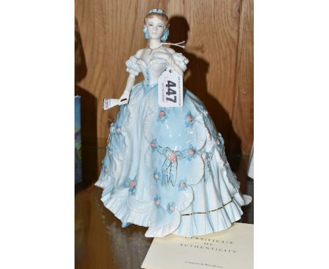 A BOXED ROYAL WORCESTER LIMITED EDITION 'THE FIRST QUADRILLE' FIGURINE, for Compton & Woodhouse, numbered 1028/12500 with cer