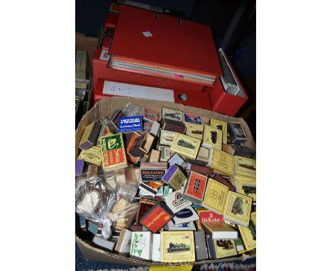 TWO BOXES OF EPHEMERA, one box contains several hundred matchboxes from many different manufacturers, some contain original c