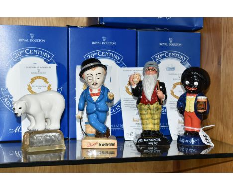 FOUR BOXED ROYAL DOULTON LIMITED EDITION '20TH CENTURY ADVERTISING CLASSICS' FIGURES, comprising Golly AC1, no 1521/2000, Fat