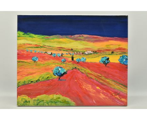 JEAN-CLAUDE TRON (FRANCE 1943) 'LA PAYSAGE DE PROVENCE', a signed limited edition print on canvas of a French landscape, 108/
