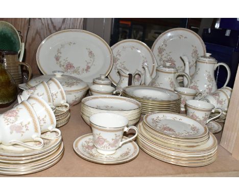 A SEVENTY FOUR PIECE ROYAL DOULTON ‘THE ROMANCE COLLECTION’ LISETTE H5082 DINNER SERVICE, comprising a teapot, a coffee pot, 