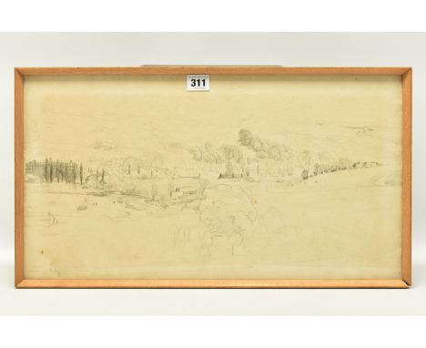 CORNELIUS VARLEY (1781-1873) 'TIVERTON', a sketch of a Devon landscape with industrial buildings, signed, titled and dated 18