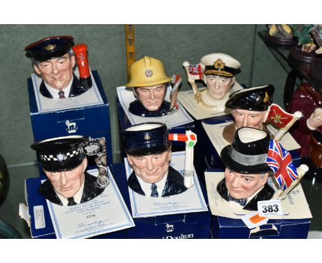 SEVEN BOXED ROYAL DOULTON LIMITED EDITION CHARACTER JUGS, each with certificate, comprising Sir Winston Churchill 1874-1965 D