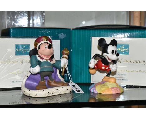 TWO BOXED WALT DISNEY CLASSICS COLLECTION MICKEY MOUSE FIGURES, comprising 'Long Live the King', and 'Millennium Mickey: On T