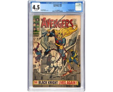The Avengers No. 48 CGC Grade 4.5 featuring the 1st appearance of Dane Whitman as Black Knight (Marvel comics, January 1968).