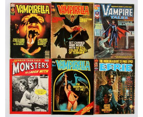Vampirella No. 1, Vampire Tales, Eerie, Monster world and other titles: a group of 20 horror comics and magazines (Mixed Publ