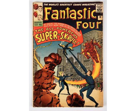 Fantastic Four No. 18 featuring 1st appearance of the Super Skrull (Marvel Comics 1963).Key Marvel 1st appearance issue. The 