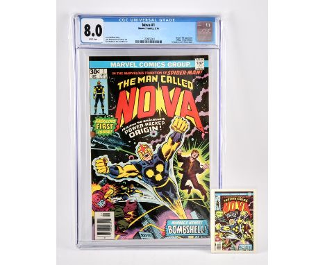 Nova No. 1 CGC Grade 8.0. US Cents copy featuring the 1st appearance and origin of Nova, and matching First Cover trading car