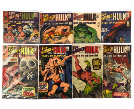 Tales To Astonish featuring Sub-Mariner and the Incredible Hulk: a group of 8 early Silver-age issues featuring classic cover