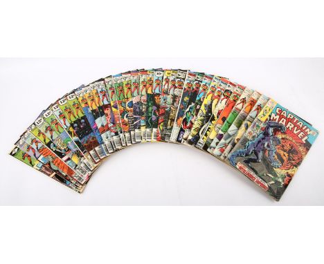 Captain Marvel: a group of 33 silver and bronze age issues featuring notable issues including 1st appearance of new costume (