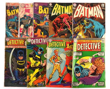 Batman: a group of 9 early rare issues featuring notable, key issues (DC Comics, 1967).This lot features:The Brave and the Bo