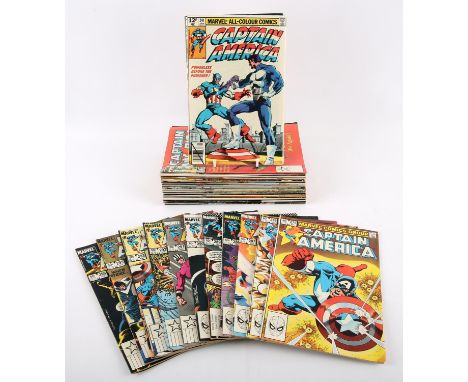 Captain America: a group of 48 silver and bronze age issues featuring notable issues (Marvel Comics, 1977 onwards).This lot f