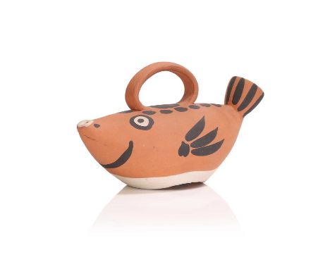 ▲ Pablo Picasso (Spanish, 1881-1973), 'Sujet poisson' ('Fish subject') (AR 139), c.1952, a red clay earthenware pitcher model