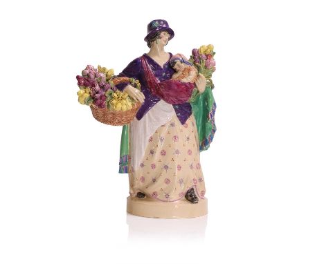 Charles Vyse (1882-1971), 1921, a Chelsea Pottery figure of 'The Tulip Woman', painted marks, 26.5cm highCondition ReportNo r