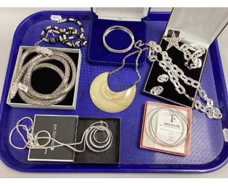 A Selection of Modern Costume Jewellery, including a long snake style necklace, with inset head and eyes, to magnetic fastene