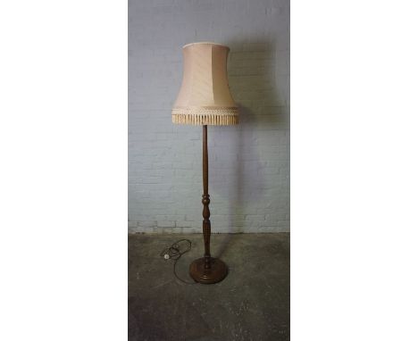 Oak Floor Lamp, With Shade, 187cm high&nbsp;Condition reportNot tested, Sold as seen