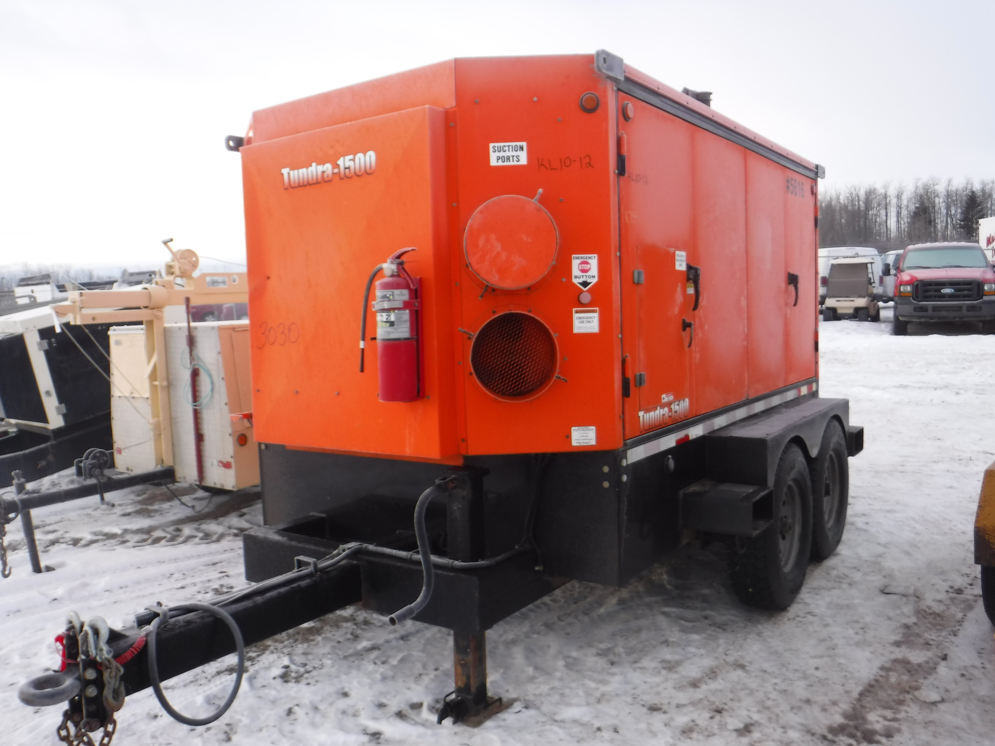 TUNDRA 1500 PORTABLE HEATER ON T/A TRAILER MAG TECH HEATER W/ CAT 4 CYL DIESEL ENGINE 235/85R16 T