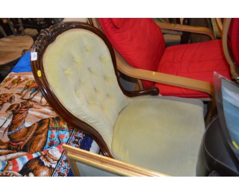 A Victorian mahogany button back nursing chair 