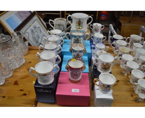 A collection of various loving cups to include Royal Winton, Aynlsey, Paragon etc.