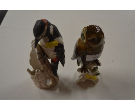A Karl Ens model owl; and a Goebel bird 