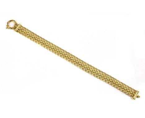 An 18ct gold fancy link bracelet, with jumbo bolt ring clasp, Birmingham 2002, 195mm long, 9.34gCondition report: Slight ding