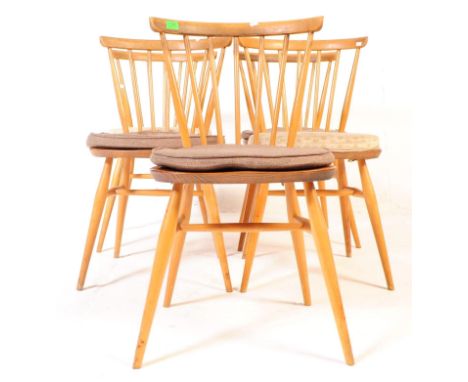 Ercol - Model 449 - A set of Five vintage 20th century beech and elm stick back dining chairs by Ercol known as the Fan Back 