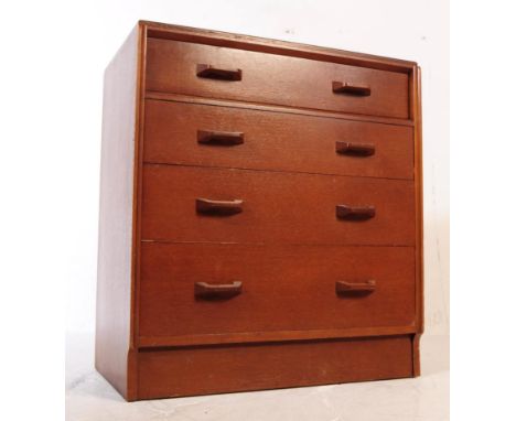 G-Plan - A retro mid 20th century circa 1950s / 1960s teak wood upright pedestal chest of drawers of upright form having a ba