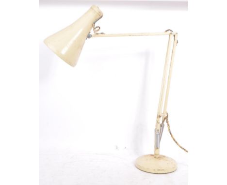 A mid 20th century Herbert Terry manner anglepoise articulated desk lamp. The lamp having a white painted finish to base, arm