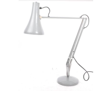 Anglepoise -&nbsp; Model 90 - A 20th century Industrial Model 90 grey anglepoise table lamp having conical shade over articul