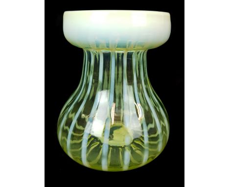 A Powell straw opal glass hyacinth vase, of typical form, 12cm high