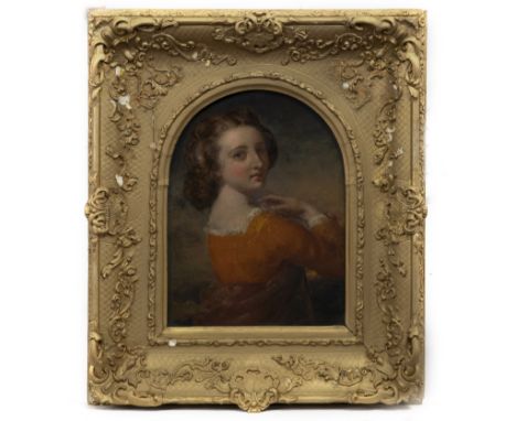 JOHN EATON WALKER (BRITISH 1824 - 1896), PORTRAIT OF A LADY oil on board 28cm x 21cm Framed and under glass. Old handwritten 