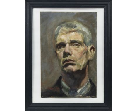 * HARRY ALLSOP,PORTRAIT OF JOHN HAYoil on board, signed, circa 192635cm x 23cmMounted, framed and under glass.