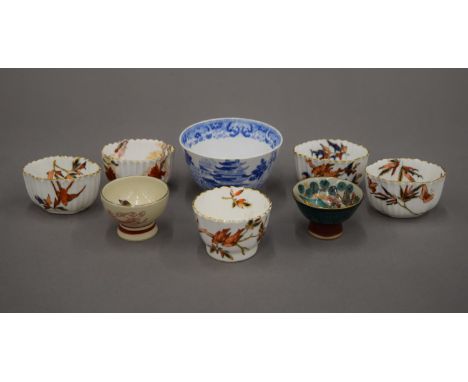A set of four Copeland condiment dishes, circa 1900, with leaf design and gilt edging for T G Goode &amp; Co., together with 