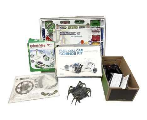 Scientific toys including Electronic Experiment Kit; Fuel Cell Car Science Kit; Robot Kits 6-in-1 Educational Solar Kit; all 