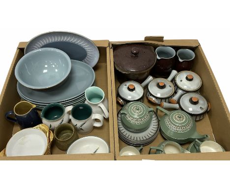 20th Century Arnhem Holland part coffee service to include lidded twin handled sucrier and coffee pot decorated with geometri