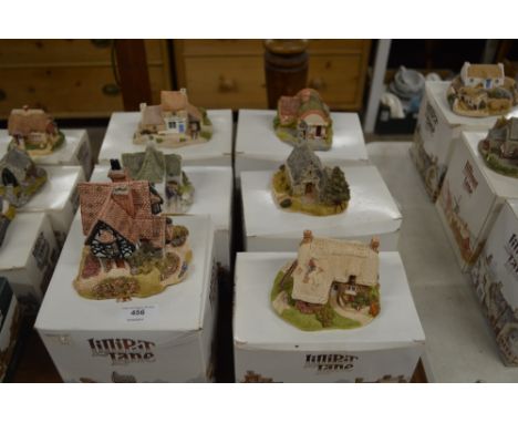 Six various Lilliput Lane model houses and a church with original boxes