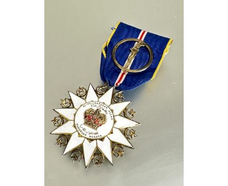 A Malayan Malay, The most Esteemed Order of the Defender of the Realm, Officer, Male, enamel on hall mark, silver D x 5cm&nbs