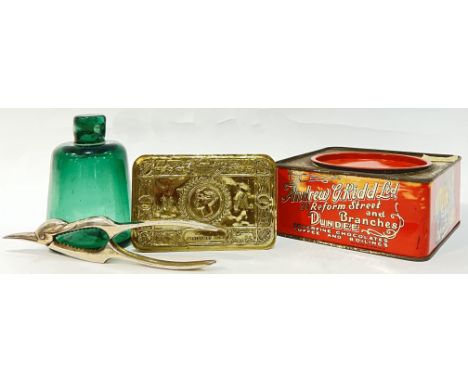 A World War I Princess Mary Christmas gift tin (1914), together with a vintage confectionary tin (Andrew D.Ridd toffee, monop