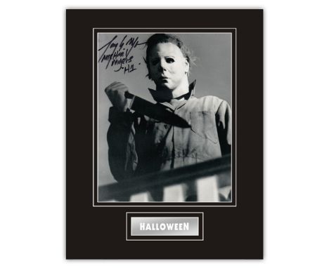 Stunning Display! Halloween Tony Moran hand signed professionally mounted display. This beautiful display consists of a 10"x8