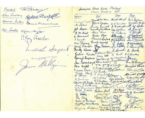 Opera incredible multiple signed 1958 Vienna Music Festival pages from Programme. Signed by Society VIPS inc Sir Malcolm Sarg