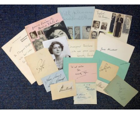 Vintage TV Film collection, assorted cards, pages with 20 autographs inc. Cornell Wilde, Clive Brook 1st Sherlock Holmes, Ste