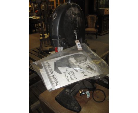 HBS9-4 230mm two wheel band saw with instruction manual and spare blade.(B.P. 24% incl. VAT)