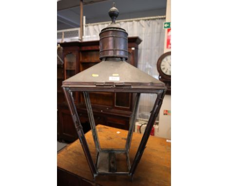 Large copper lantern light fitting. (B.P. 24% incl. VAT)