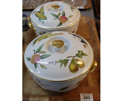 Pair of Royal Worcester Evesham tableware lidded tureens. (2)(B.P. 24% incl. VAT) 