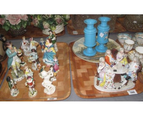 Two trays of assorted china to include: large Royal Doulton series ware plate or charger 'Pembroke Castle', Coalport figurine